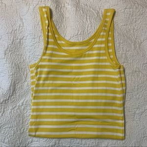 Yellow & White striped tank top